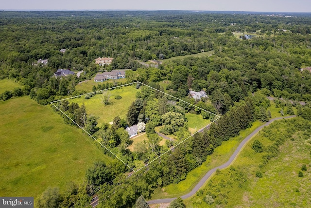 100 Carson Rd, Princeton, NJ 08540 - aerial overview of property's location featuring a forest and property boundaries highlighted
