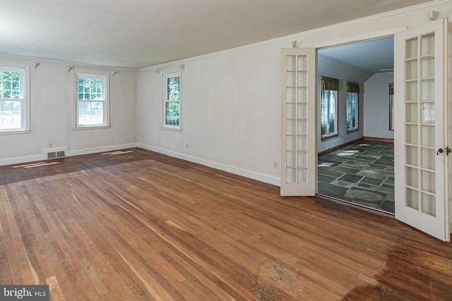 100 Carson Rd, Princeton, NJ 08540 - unfurnished room featuring french doors, wood finished floors, crown molding, and baseboards