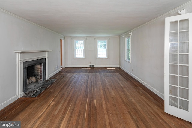 100 Carson Rd, Princeton, NJ 08540 - unfurnished living room with a tiled fireplace, wood finished floors, ornamental molding, and baseboards