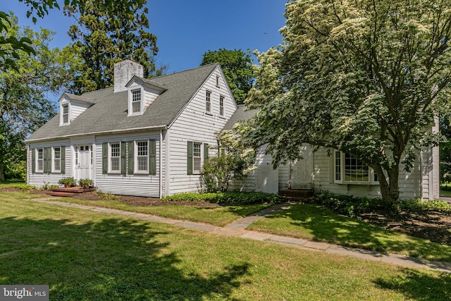 100 Carson Rd, Princeton, NJ 08540 - cape cod house featuring a front yard, a chimney, and entry steps