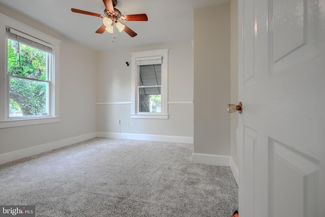 5919 Sefton Ave, Baltimore, MD 21214 - spare room featuring carpet flooring, baseboards, and ceiling fan