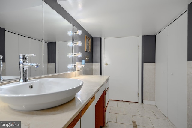 5919 Sefton Ave, Baltimore, MD 21214 - bathroom with vanity and tile patterned floors