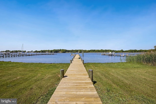 3442 Rockway Ave, Annapolis, MD 21403 - dock with a water view and a lawn
