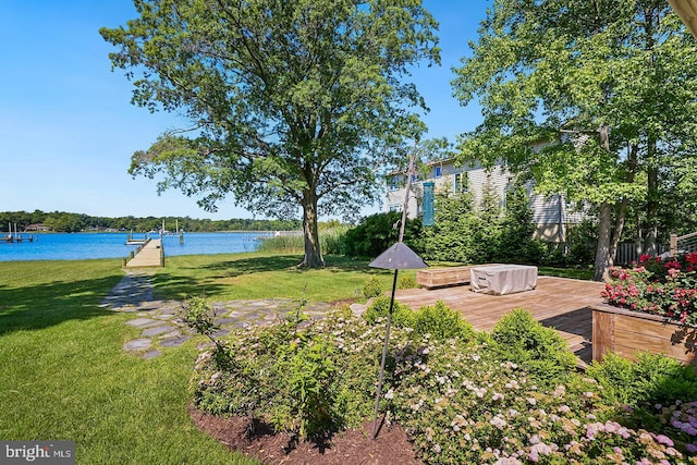 3442 Rockway Ave, Annapolis, MD 21403 - view of green lawn with a deck with water view