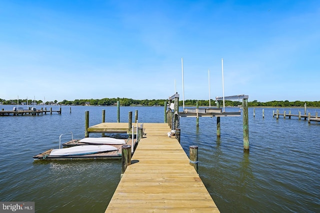 3442 Rockway Ave, Annapolis, MD 21403 - dock featuring a water view and boat lift