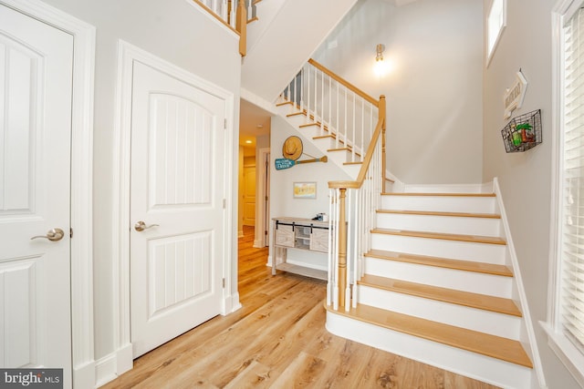 1107 Ocean Ave, Brigantine, NJ 08203 - stairs featuring wood finished floors and a high ceiling