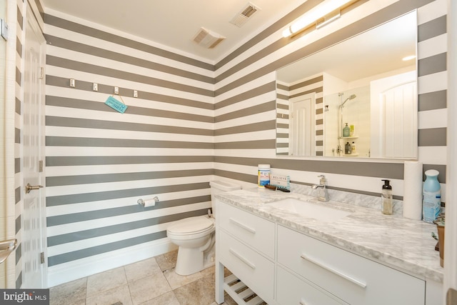 1107 Ocean Ave, Brigantine, NJ 08203 - full bath featuring vanity, toilet, tile patterned floors, and a shower