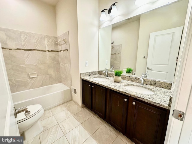 6967 Country Club Ter, New Market, MD 21774 - bathroom with toilet, double vanity, and  shower combination