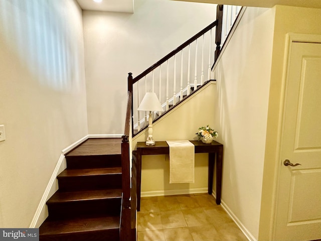 6967 Country Club Ter, New Market, MD 21774 - staircase with baseboards and tile patterned flooring