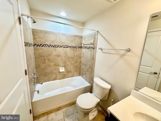 6967 Country Club Ter, New Market, MD 21774 - bathroom featuring toilet, vanity, tile patterned floors, and  shower combination