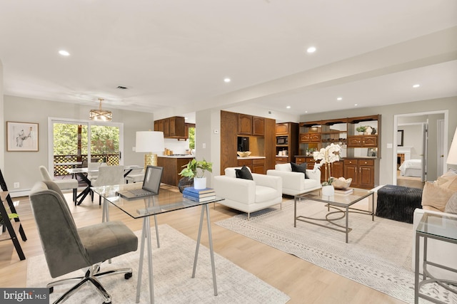 5404 Nedra Ave, Alexandria, VA 22310 - living area with light wood finished floors and recessed lighting
