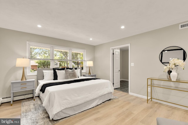 5404 Nedra Ave, Alexandria, VA 22310 - bedroom featuring light wood-style flooring, recessed lighting, and baseboards