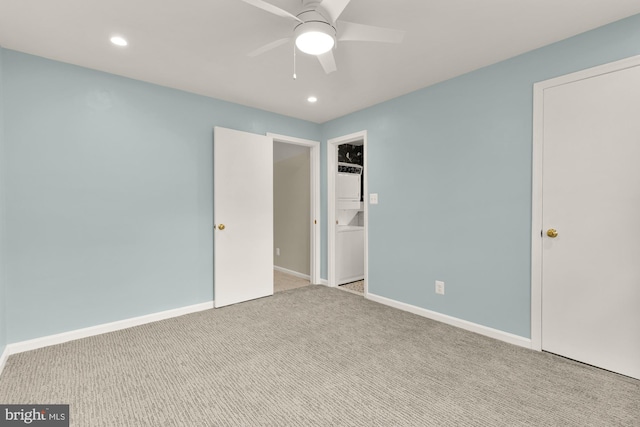 5404 Nedra Ave, Alexandria, VA 22310 - unfurnished bedroom with recessed lighting, carpet, baseboards, and ceiling fan