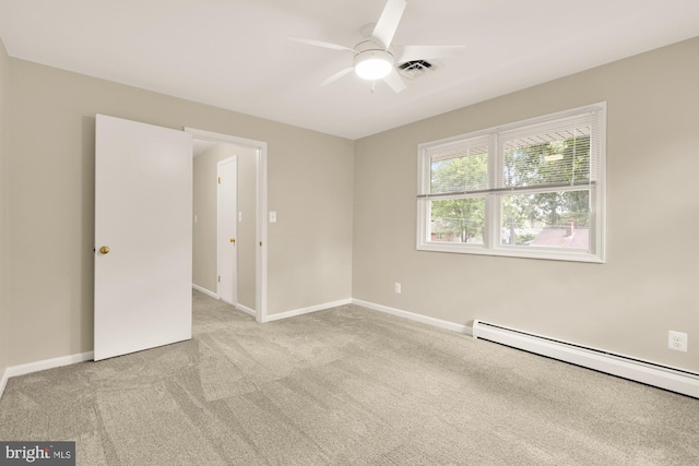 5404 Nedra Ave, Alexandria, VA 22310 - carpeted empty room with a ceiling fan, baseboard heating, and baseboards