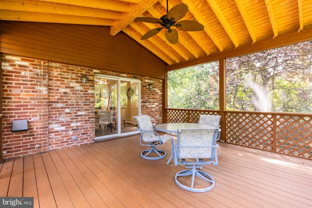 5404 Nedra Ave, Alexandria, VA 22310 - wooden terrace featuring outdoor dining area and a ceiling fan