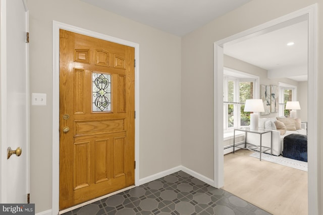 5404 Nedra Ave, Alexandria, VA 22310 - foyer with baseboards and dark floors