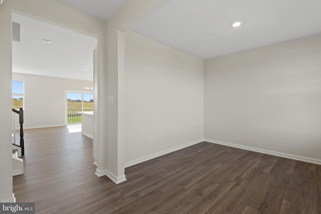 475 Ensemble Way, Frederick, MD 21701 - unfurnished room with dark wood-style flooring, baseboards, and recessed lighting