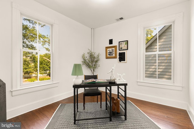 6914 6th St NW, Washington, DC 20012 - office space featuring dark wood-style flooring and baseboards