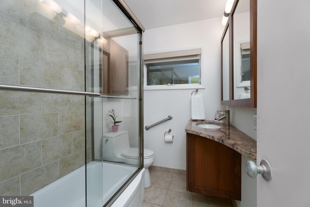 84 Cuyler Rd, Princeton, NJ 08540 - bathroom featuring vanity, tile patterned flooring, and combined bath / shower with glass door