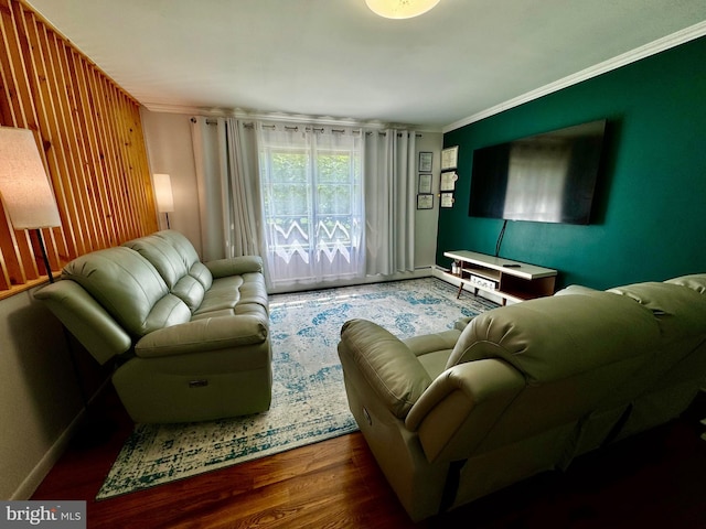 701 25th St, Huntingdon, PA 16652 - living area with wood finished floors and ornamental molding