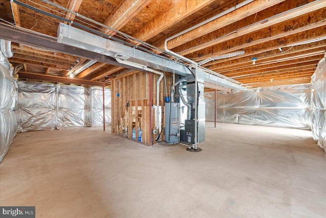 21788 Regents Park Cir, Sterling, VA 20166 - unfinished below grade area with gas water heater and heating unit