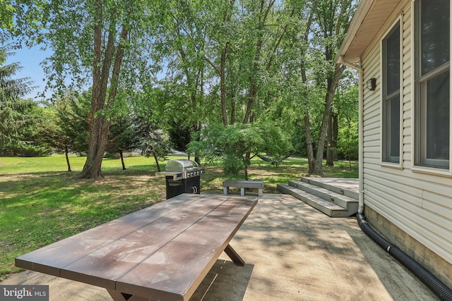 1012 Columbus Rd, Burlington, NJ 08016 - view of patio / terrace with a grill and view of wooded area