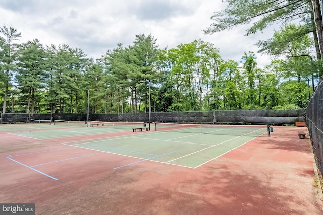 5836 Wood Poppy Ct, Burke, VA 22015 - view of tennis court with community basketball court and view of scattered trees