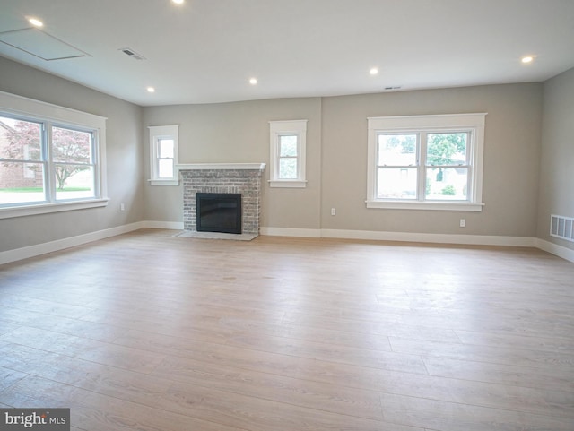 1200 First Ave, Media, PA 19063 - unfurnished living room featuring plenty of natural light, light wood-style flooring, and recessed lighting