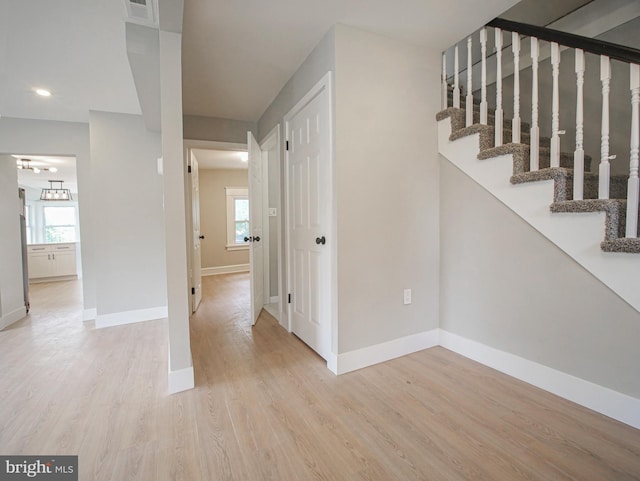 1200 First Ave, Media, PA 19063 - entryway with light wood-style flooring and stairs