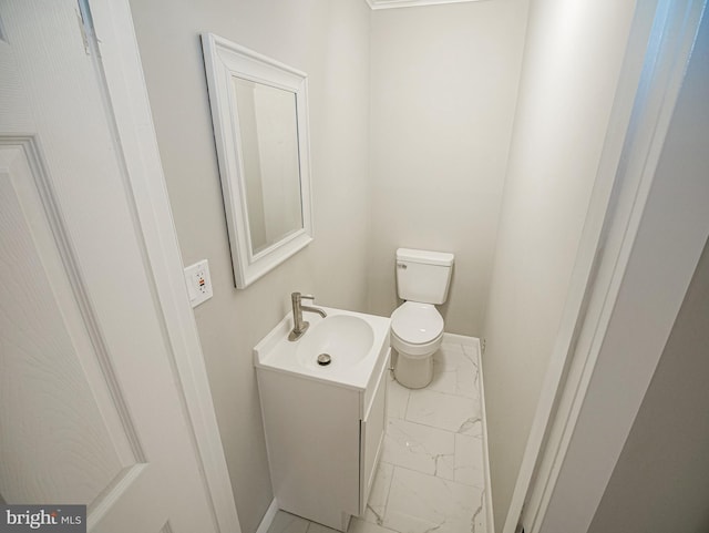 1200 First Ave, Media, PA 19063 - half bath featuring marble look tile flooring and vanity