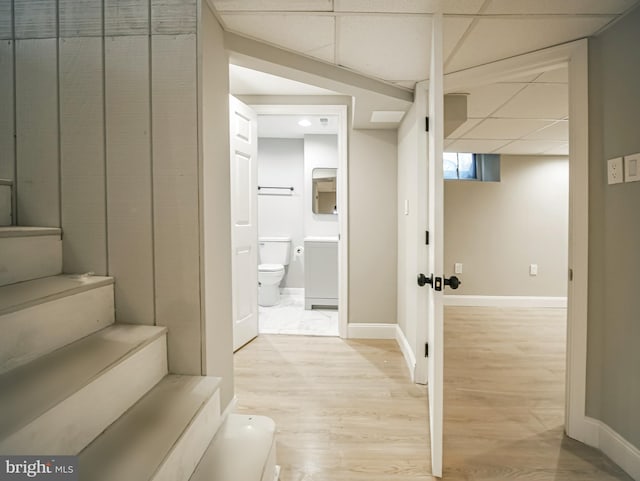 1200 First Ave, Media, PA 19063 - staircase with wood finished floors and a paneled ceiling