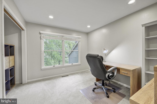 3 Monroe Ct, Plainsboro, NJ 08536 - carpeted home office featuring baseboards and recessed lighting