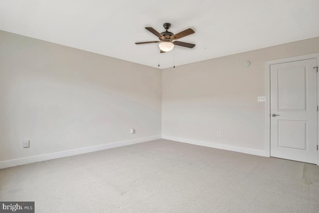 6911 Stansbury Ln, Landover, MD 20785 - unfurnished room with ceiling fan, baseboards, and light colored carpet