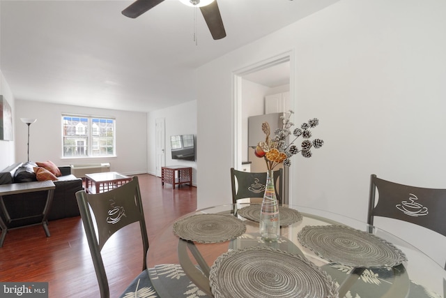 211 E Glebe Rd Unit C, Alexandria, VA 22305 - dining room with wood finished floors and a ceiling fan