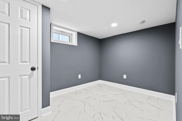 210 Sollers Point Rd, Dundalk, MD 21222 - unfurnished room with baseboards, marble look tile flooring, and a smoke detector