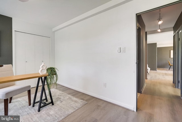 6631 Wakefield Dr Unit 209, Alexandria, VA 22307 - office area featuring light wood-type flooring and baseboards