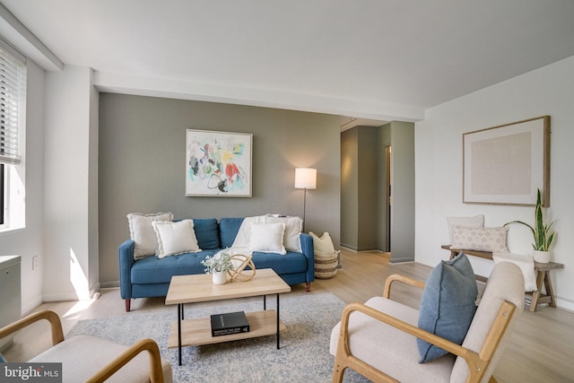6631 Wakefield Dr Unit 209, Alexandria, VA 22307 - living room featuring wood finished floors and baseboards