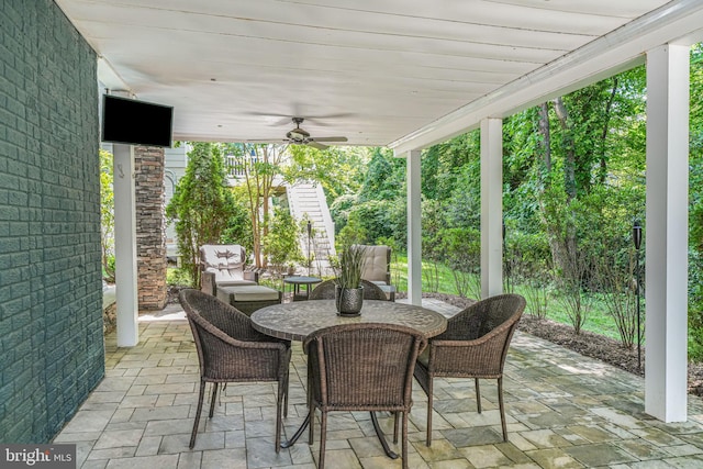 6513 Manor Ridge Ct, Falls Church, VA 22043 - view of patio / terrace featuring ceiling fan and outdoor dining space
