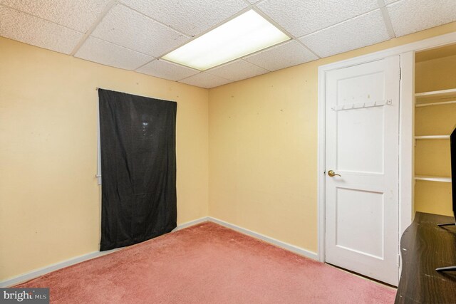 1132 State Rd, Duncannon, PA 17020 - unfurnished bedroom featuring a drop ceiling, carpet floors, and baseboards