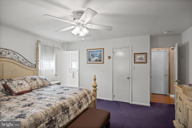 419 Saratoga Dr, Cherry Hill, NJ 08002 - bedroom featuring dark carpet and ceiling fan