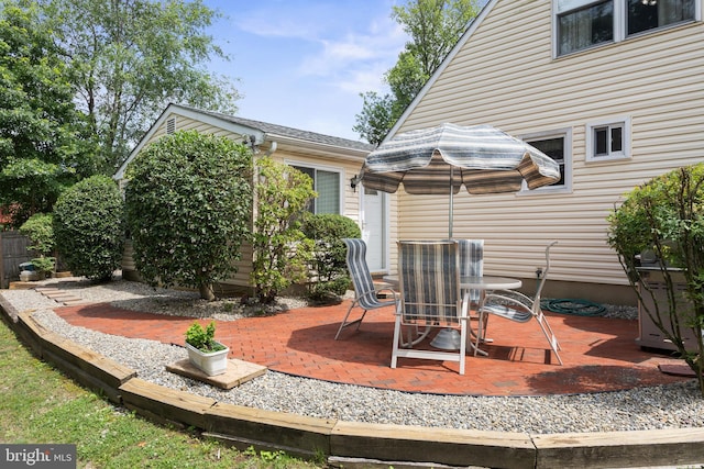 419 Saratoga Dr, Cherry Hill, NJ 08002 - view of patio / terrace featuring outdoor dining space and an outbuilding