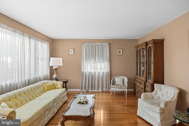 419 Saratoga Dr, Cherry Hill, NJ 08002 - living area with baseboards and wood finished floors