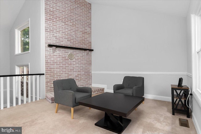 11239 Putman Rd, Thurmont, MD 21788 - sitting room with carpet, vaulted ceiling, and baseboards
