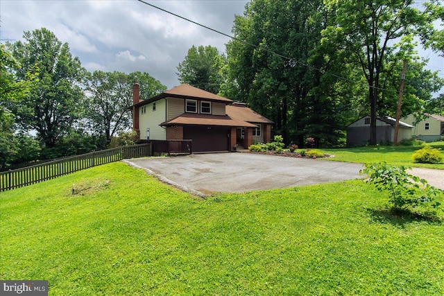 11239 Putman Rd, Thurmont, MD 21788 - view of front facade with asphalt driveway, a chimney, and an attached garage