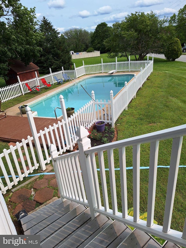 11 Thomas Cir, New Freedom, PA 17349 - view of pool featuring a wooden deck