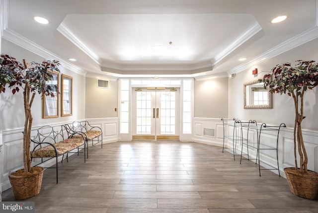 2701 Bellforest Ct Unit 305, Vienna, VA 22180 - common area with a decorative wall, wainscoting, and ornamental molding