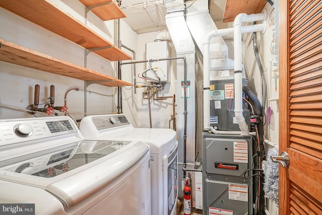 1035 S Beecham Rd, Williamstown, NJ 08094 - washroom featuring washer and dryer and water heater