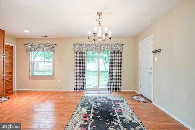 1035 S Beecham Rd, Williamstown, NJ 08094 - foyer entrance featuring a chandelier, light wood-style flooring, baseboards, and recessed lighting
