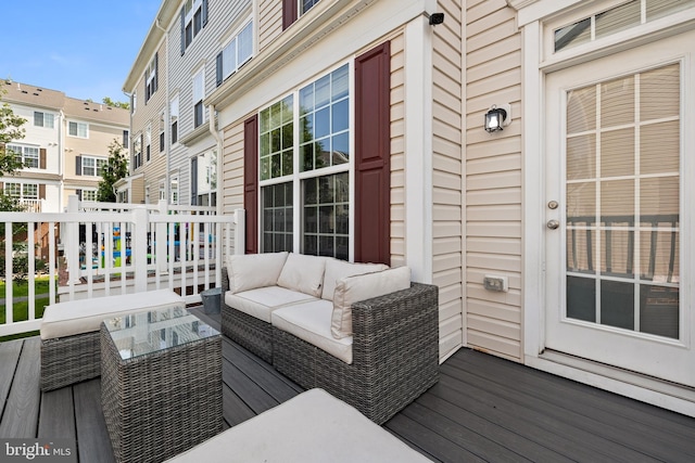45711 Winding Branch Ter, Sterling, VA 20166 - wooden terrace featuring outdoor lounge area