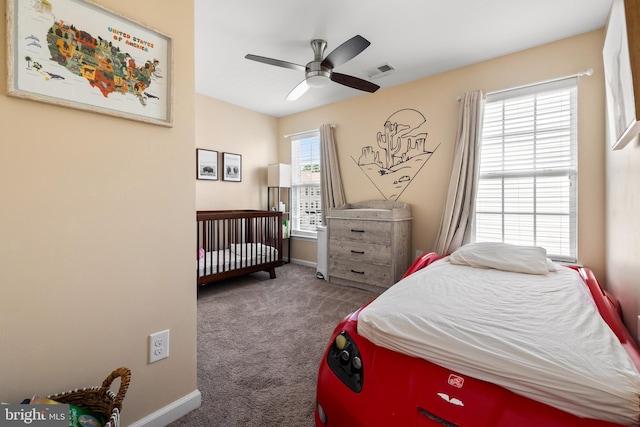 45711 Winding Branch Ter, Sterling, VA 20166 - bedroom featuring carpet flooring, baseboards, and a ceiling fan
